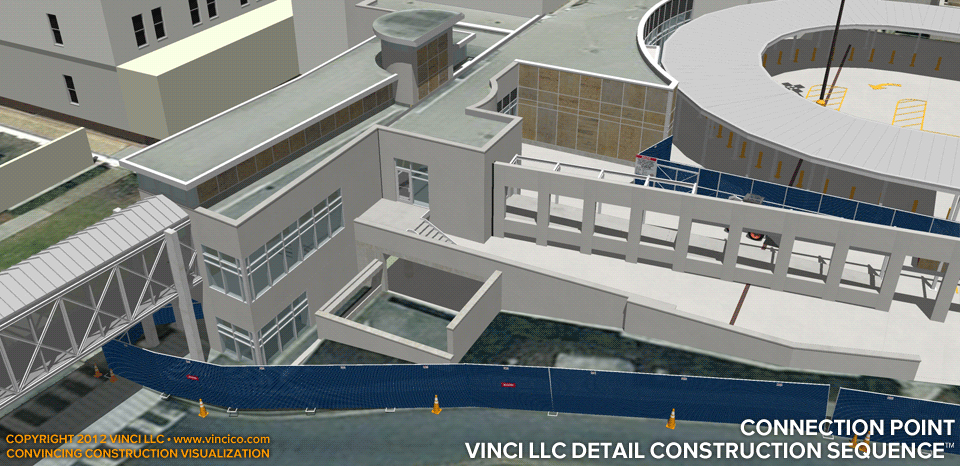 4d construction worksite detail hospital entry renovation